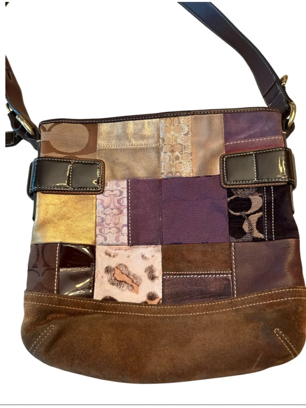 Vintage Coach Patchwork Leather   Crossbody/Shoulder Bag K05S-3573